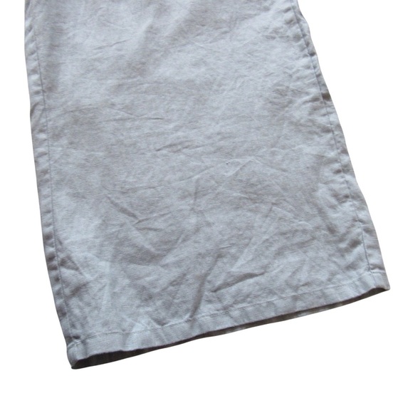 Eileen Fisher Linen Wide Leg Pants Medium Light Blue Cropped Pull On Pockets - Picture 8 of 11